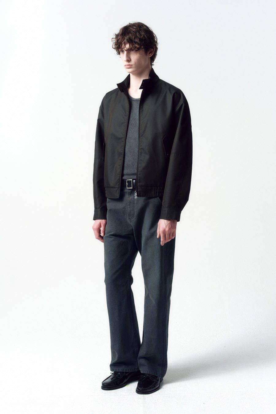 Insilence - Chambray Harrington Jacket (Black Chambray) product image 3 | TRAB K-Fashion Australia