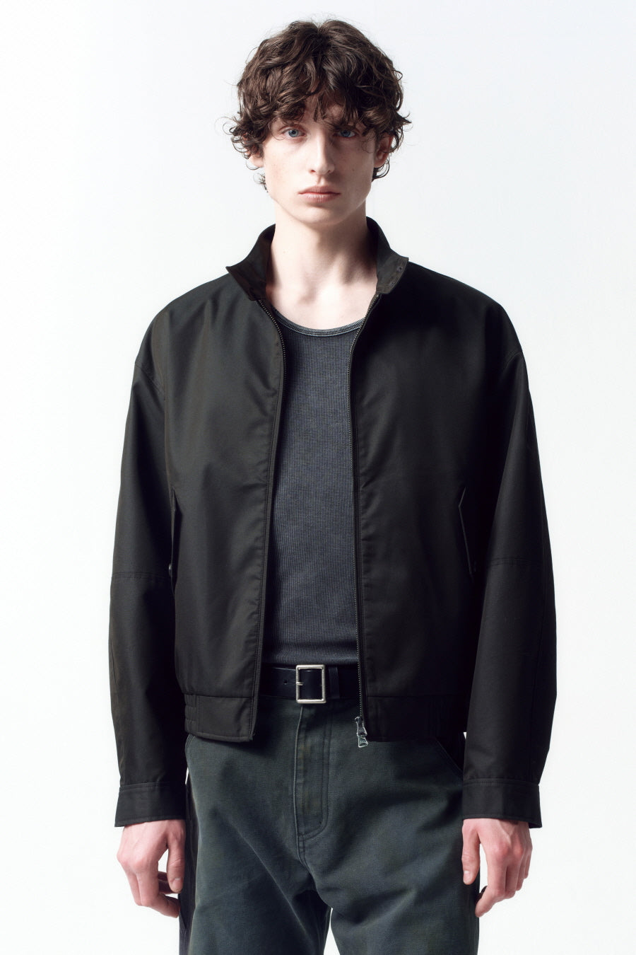 Insilence - Chambray Harrington Jacket (Black Chambray) product image 2 | TRAB K-Fashion Australia