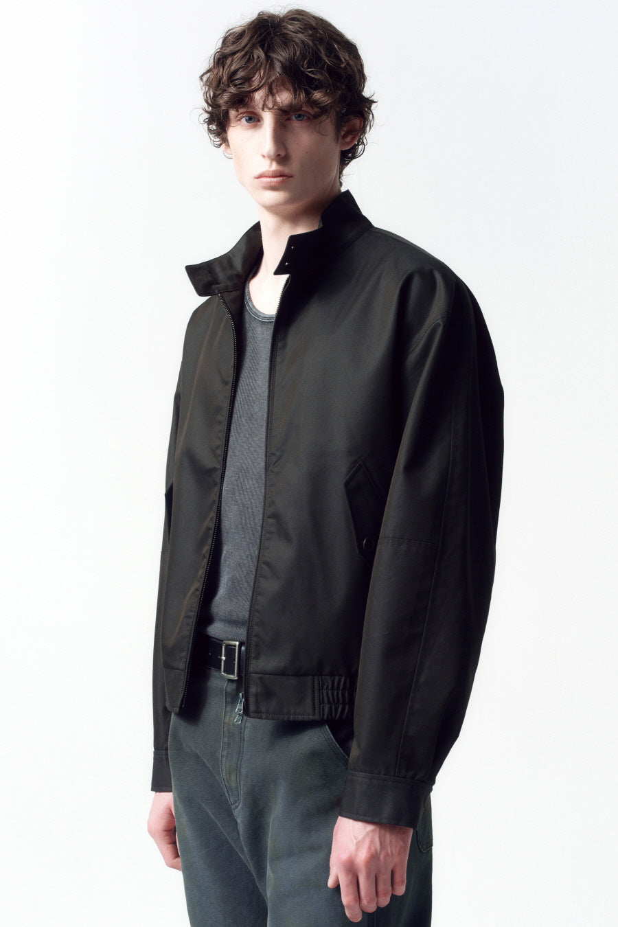 Insilence - Chambray Harrington Jacket (Black Chambray) product image 6 | TRAB K-Fashion Australia