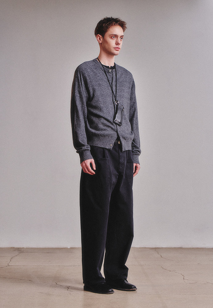 Art if acts - Wholegarment Round Neck Cardigan (Charcoal) product image 3 | TRAB K-Fashion Australia