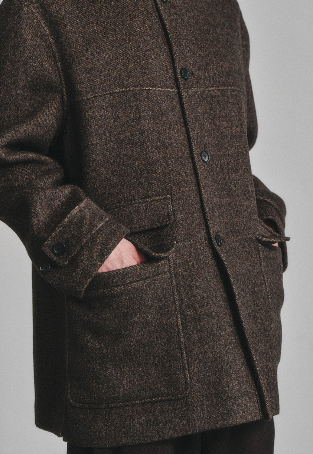 Art if acts - Handmade Car Coat (Melange Brown) product image 6 | TRAB K-Fashion Australia