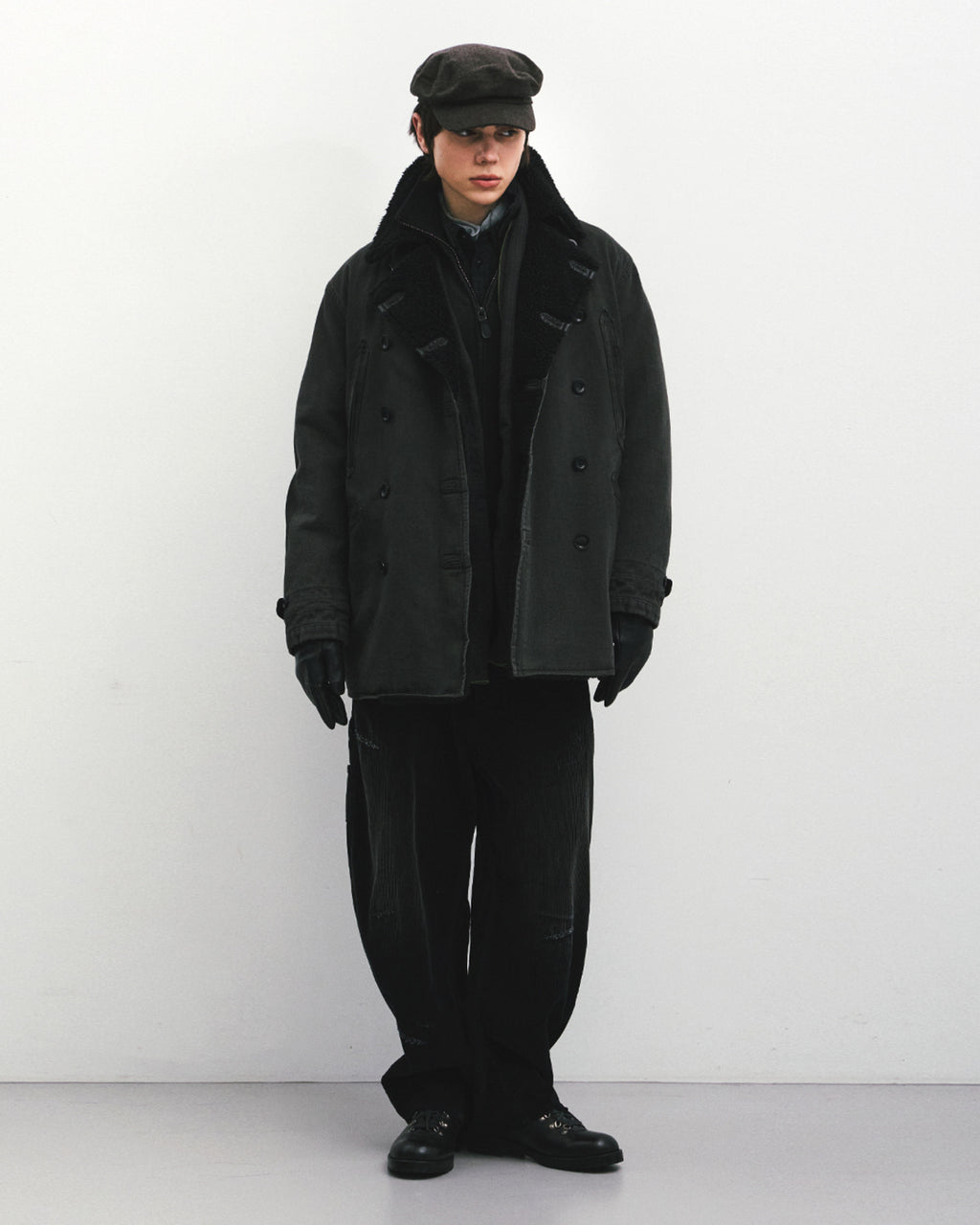 Eastlogue - Barnstormer Shearling Coat (Vintage Charcoal) product image 1 | TRAB K-Fashion Australia