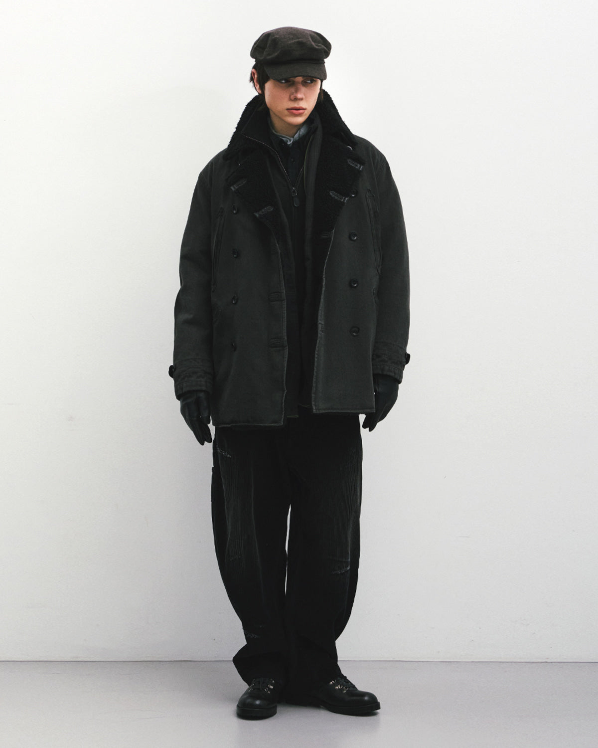 Eastlogue - Barnstormer Shearling Coat (Vintage Charcoal) product image 1 | TRAB K-Fashion Australia