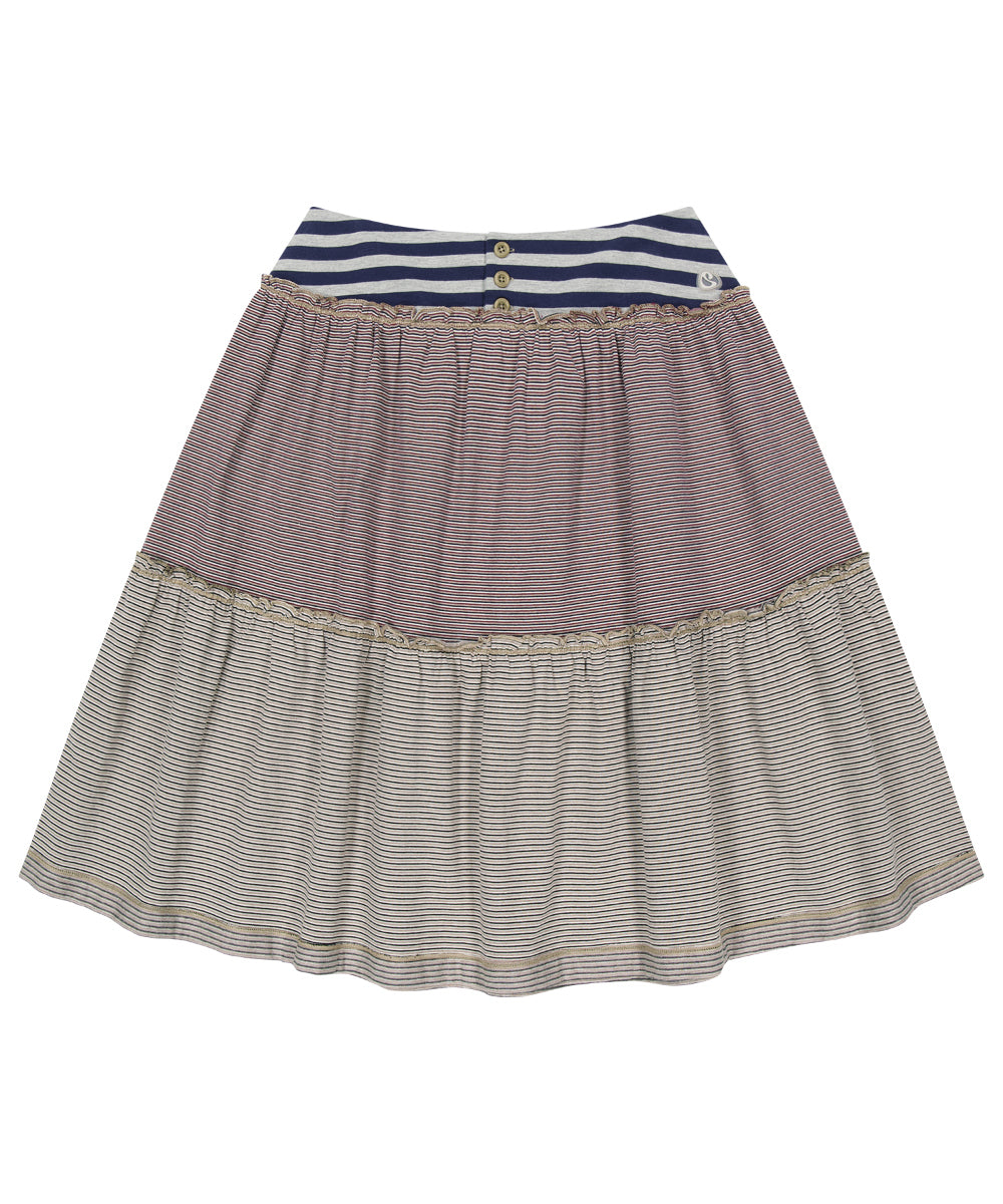 Coyseio - Colored Stripe Midi Skirt (Grey Beige) product image 14 | TRAB K-Fashion Australia