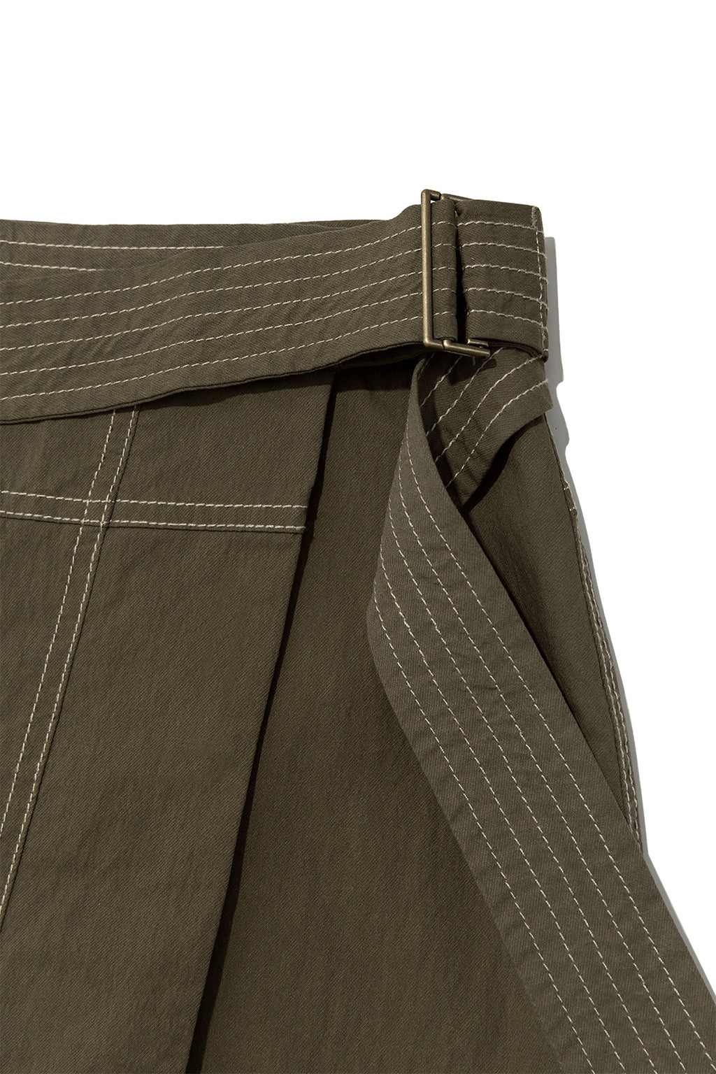 Matin Kim - Stitch Point Belted Wrap Skirt (Khaki) product image 5 | TRAB K-Fashion Australia