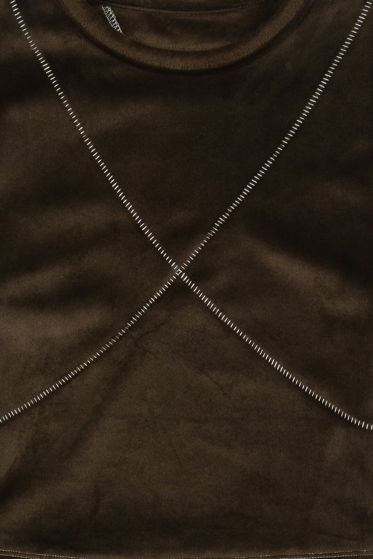 Matin Kim - Velour Stitch Crop Top (Brown) product image 4 | TRAB K-Fashion Australia