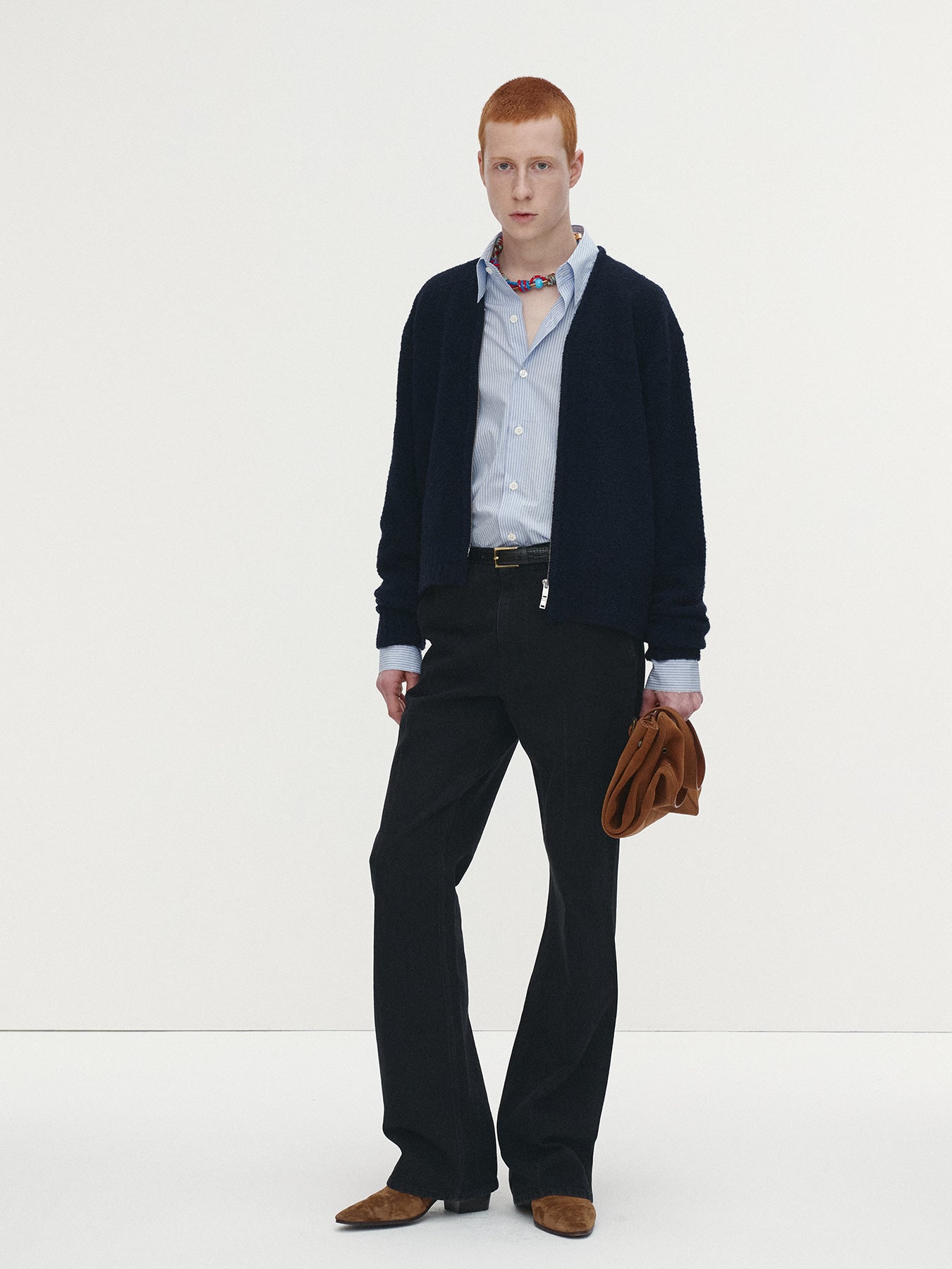 Tonywack - Baby Alpaca Brushed Zip Cardigan (Navy) product image 6 | TRAB K-Fashion Australia