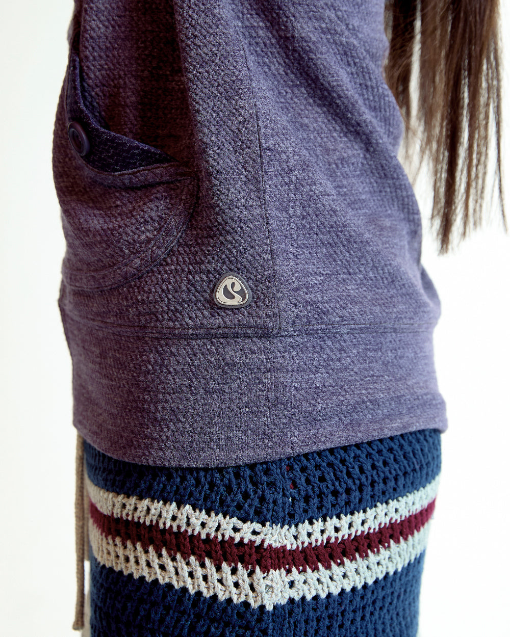 Coyseio - Button Pocket Zip-Up Hoodie (Purple) product image 6 | TRAB K-Fashion Australia