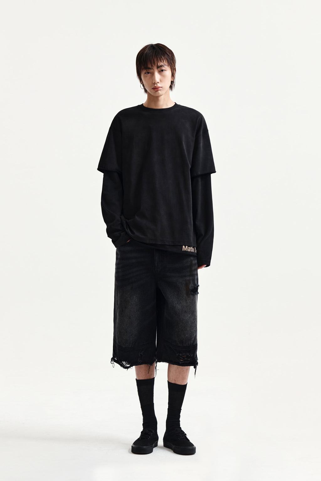 Matin Kim - Spray Effect Layered Top (Black) product image 8 | TRAB K-Fashion Australia