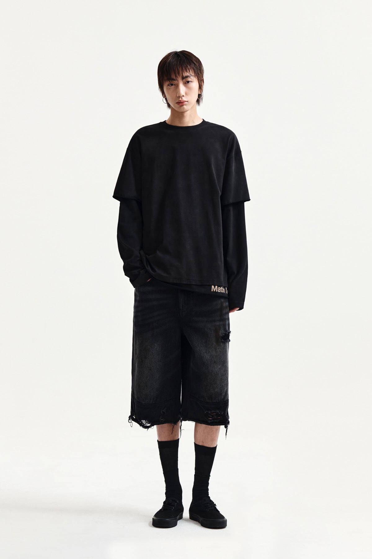 Matin Kim - Spray Effect Layered Top (Black) product image 8 | TRAB K-Fashion Australia