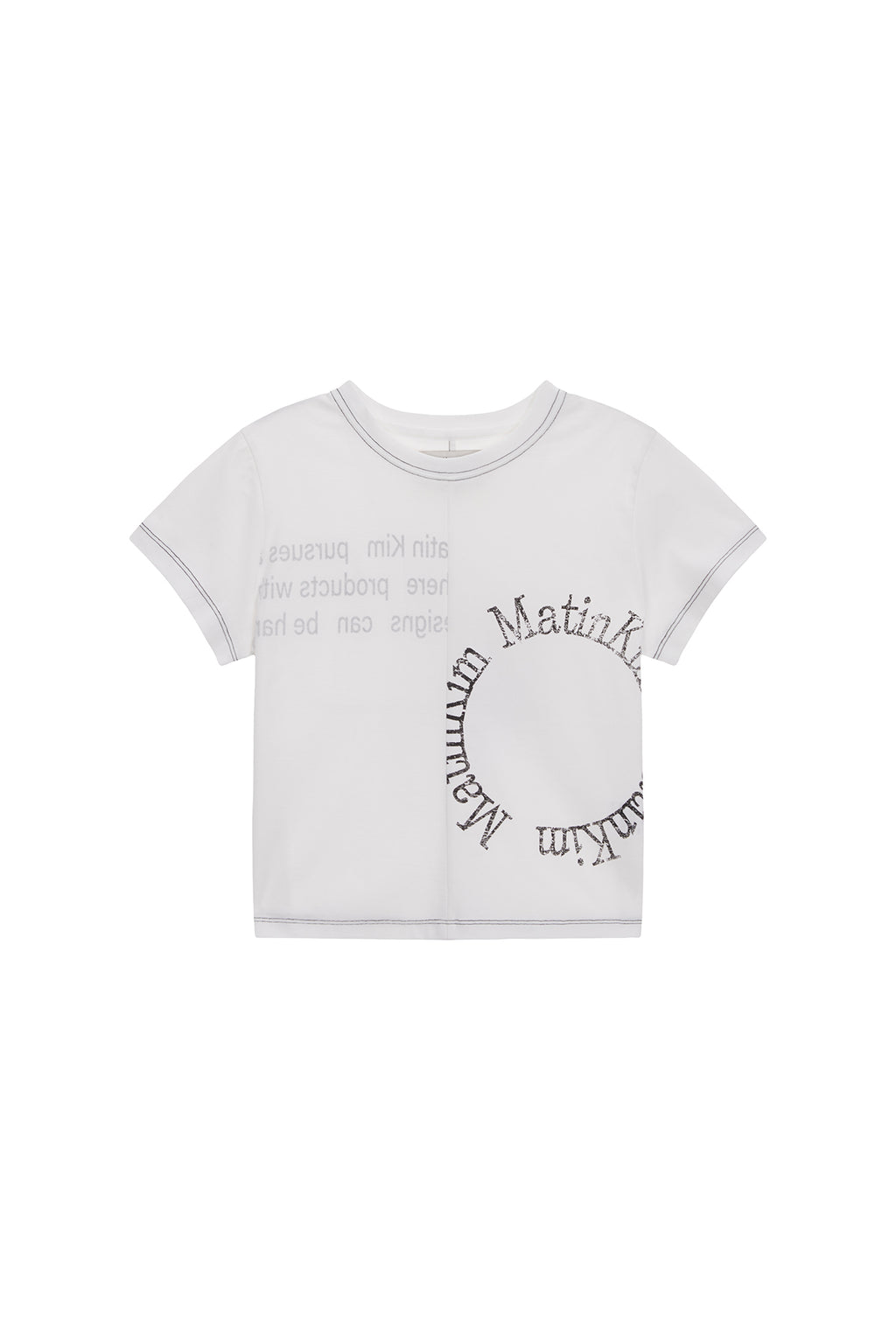 Matin Kim - Print Mixed Crop Top (White) product image 1 | TRAB K-Fashion Australia
