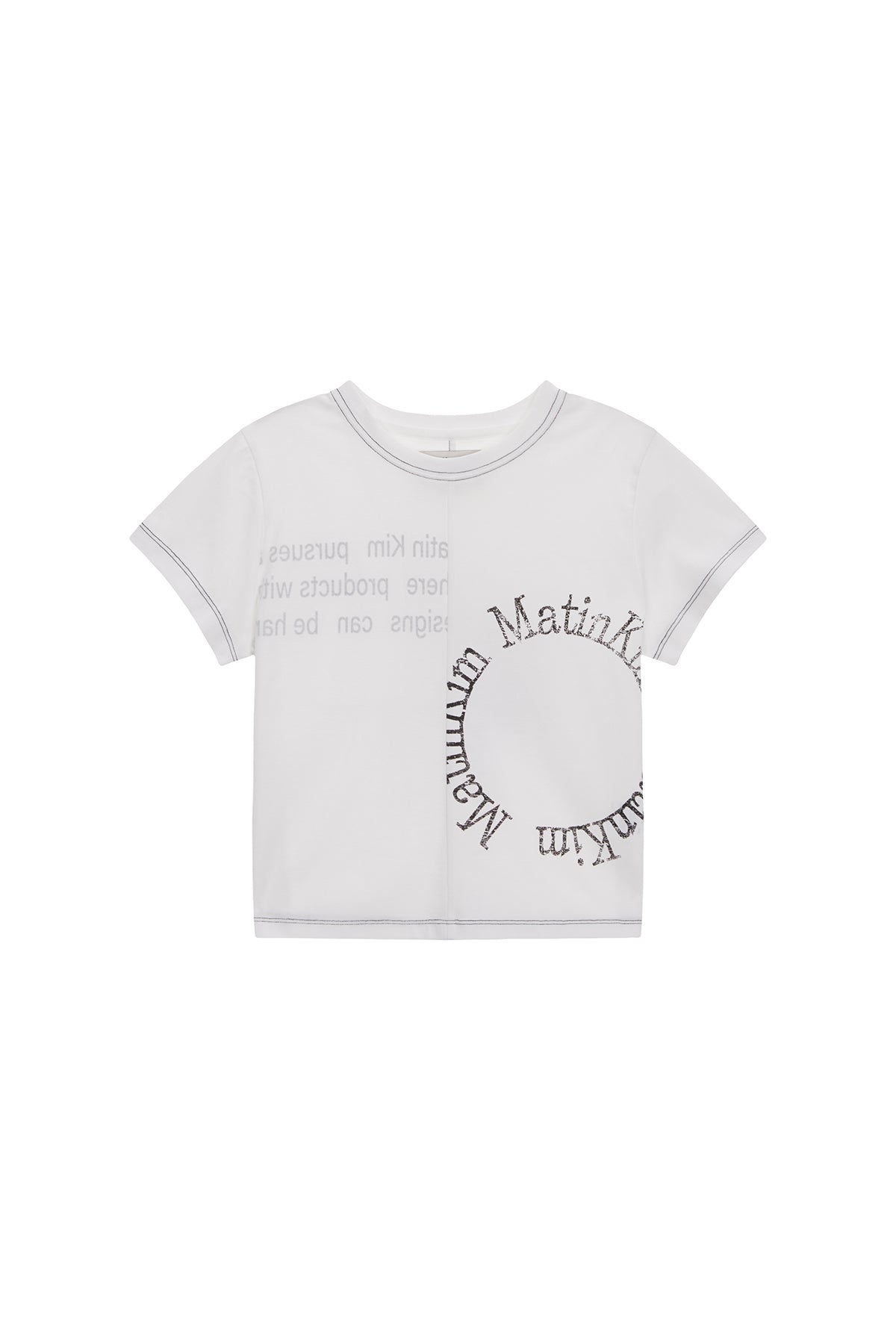 Matin Kim - Print Mixed Crop Top (White) product image 1 | TRAB K-Fashion Australia