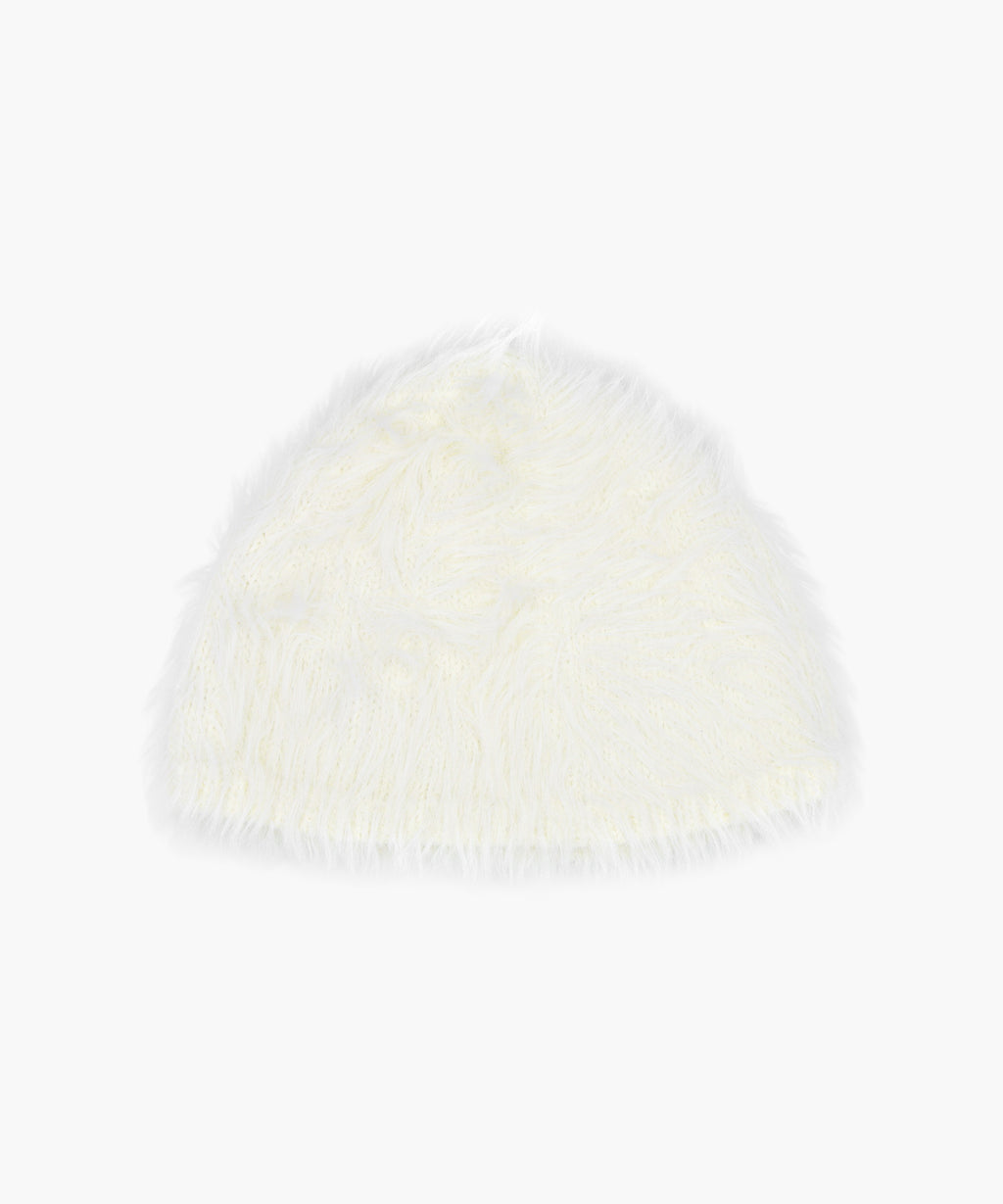 Marithe & Francois Girbaud - Circle Logo Hairy Beanie (Ivory) product image 2 | TRAB K-Fashion Australia