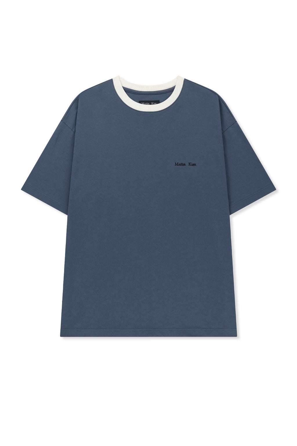 Matin Kim - Tonal Rib Back Logo Top (Smoke Blue) product image 1 | TRAB K-Fashion Australia
