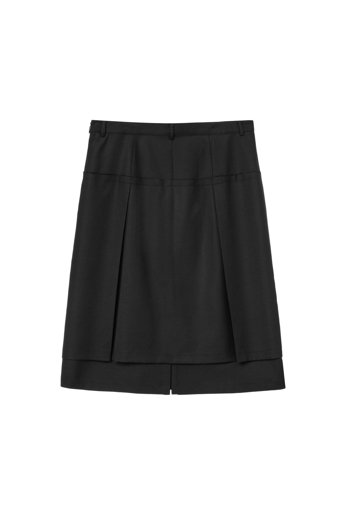 Deinet - Raw Edge Layered Midi Skirt (Black) product image 8 | TRAB K-Fashion Australia