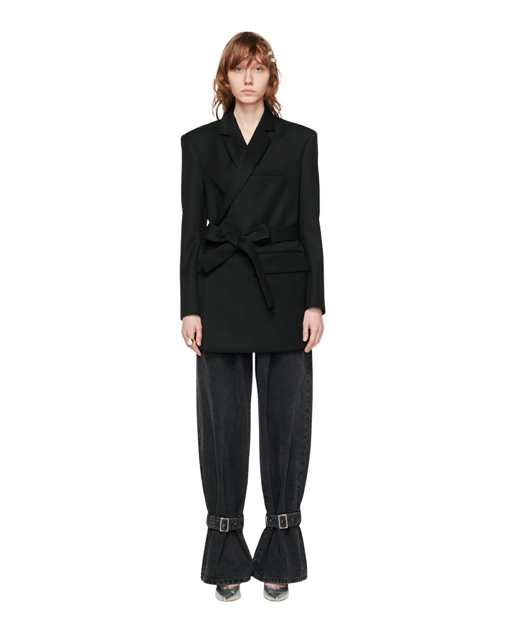 Kimhe Kim - Ng Ankle Tied Jeans (Black) product image 1 | TRAB K-Fashion Australia