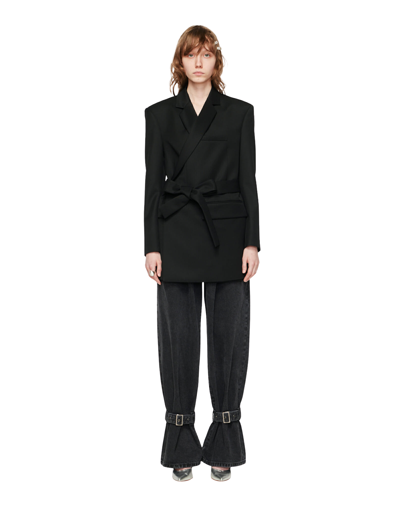 Kimhe Kim - Ng Ankle Tied Jeans (Black) product image 1 | TRAB K-Fashion Australia
