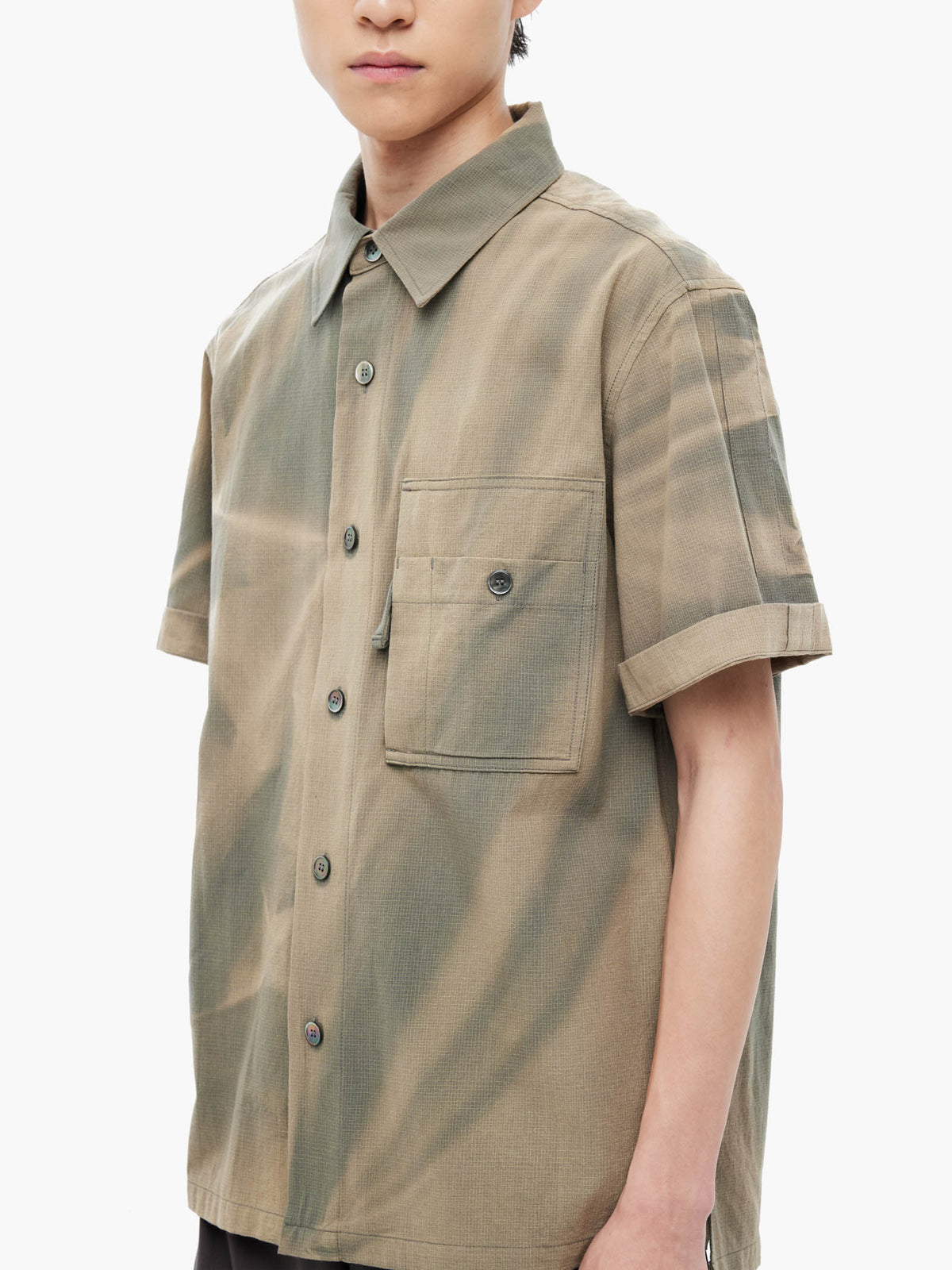 Jiyong Kim - Sun-Bleached Work Shirt (Khaki) product image 5 | TRAB K-Fashion Australia