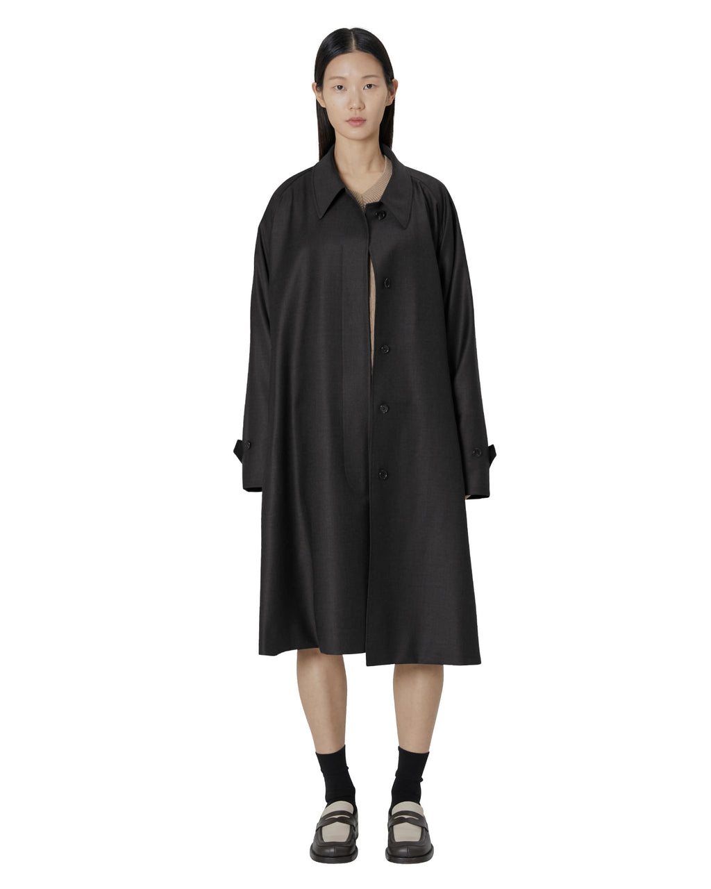 Brownyard - Wool Balmacaan Coat (Charcoal) product image 4 | TRAB K-Fashion Australia