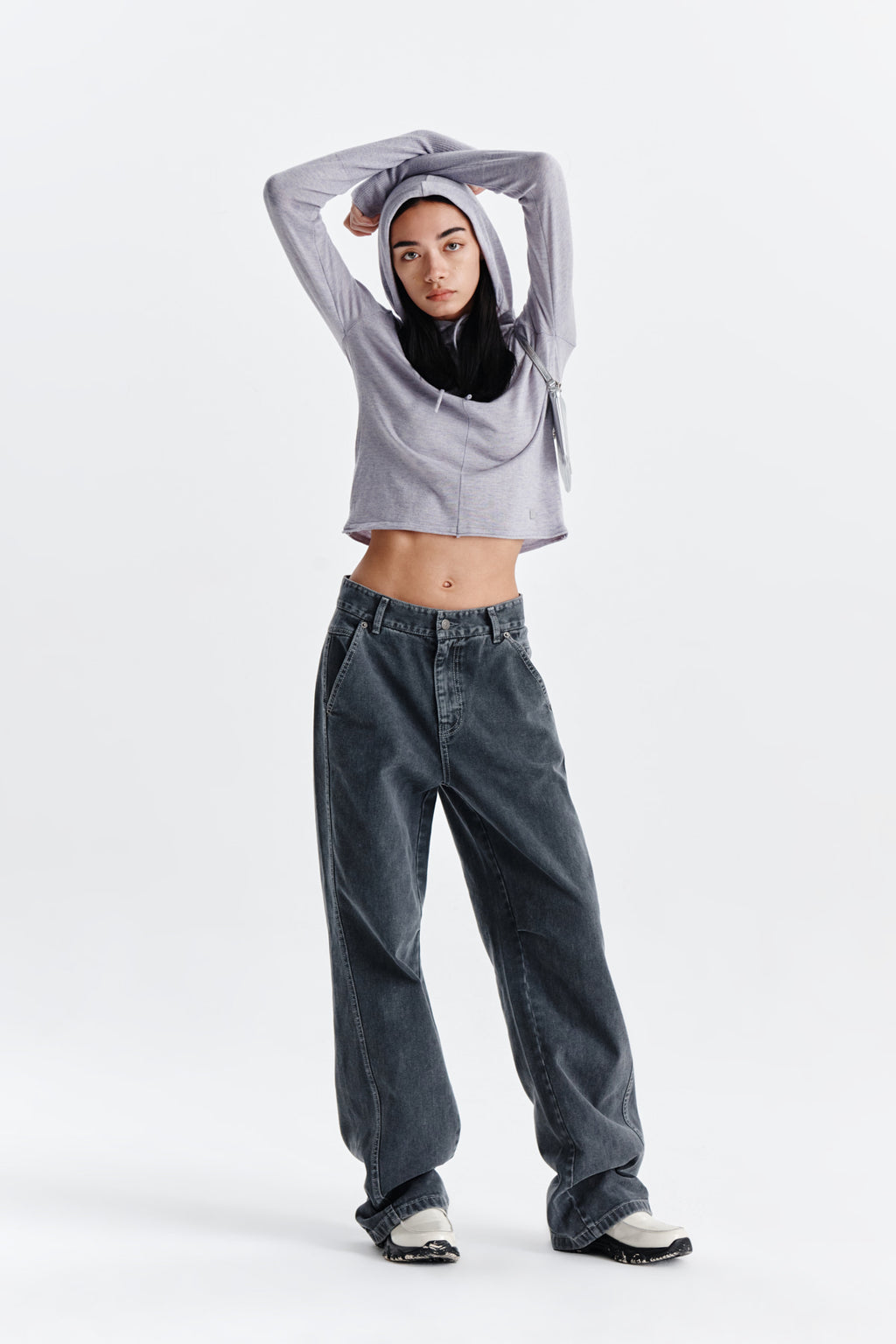 Matin Kim - Side Point Color Denim Pants (Charcoal) product image 9 | TRAB K-Fashion Australia