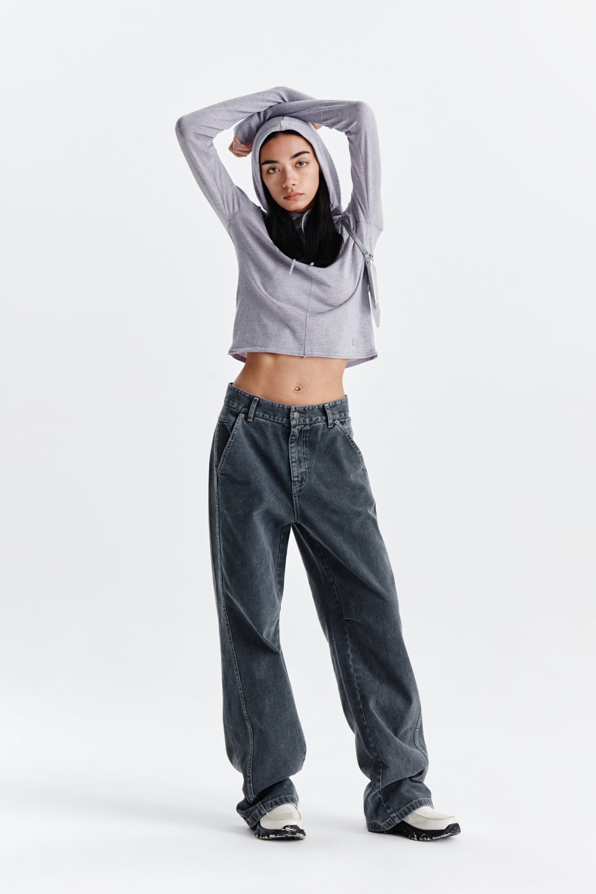 Matin Kim - Side Point Color Denim Pants (Charcoal) product image 9 | TRAB K-Fashion Australia