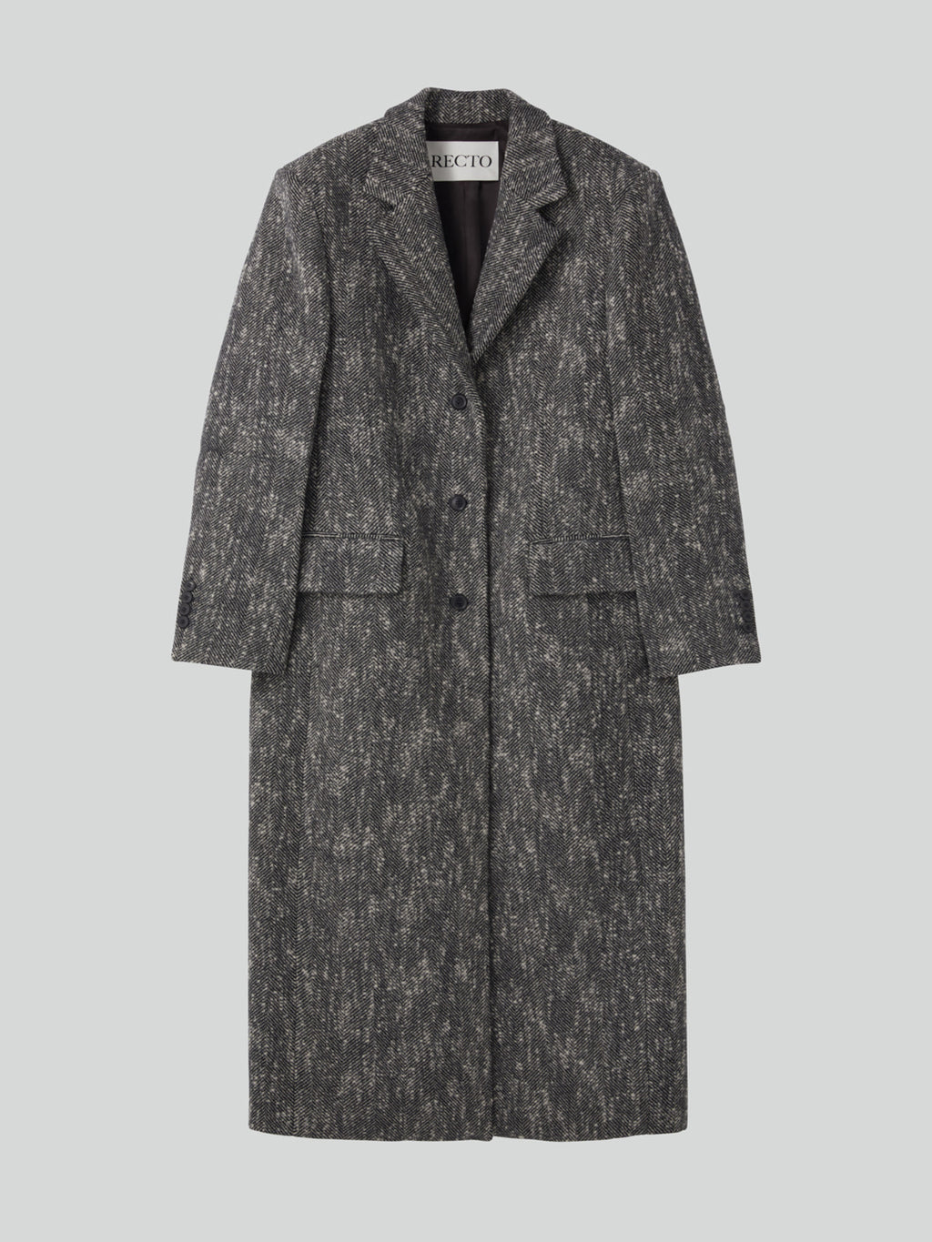 Recto - Sleeve Crease Herringbone Coat (Black) product image 7 | TRAB K-Fashion Australia