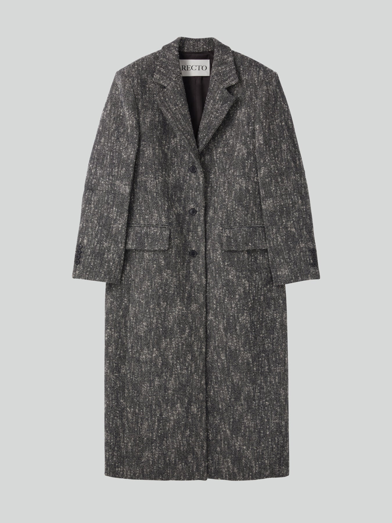 Recto - Sleeve Crease Herringbone Coat (Black) product image 7 | TRAB K-Fashion Australia