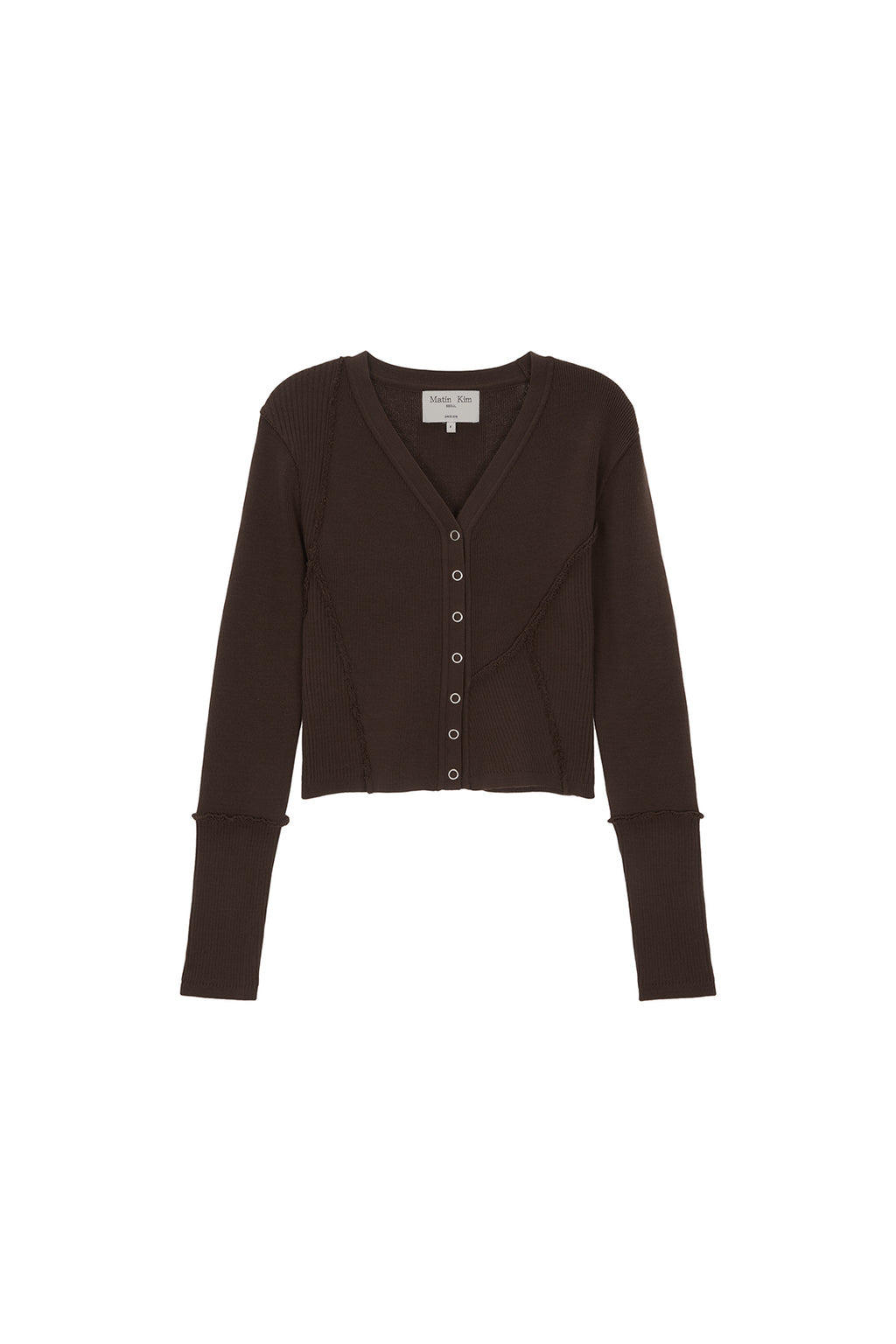 Matin Kim - Cut Out Detailed Knit Cardigan (Brown) product image 1 | TRAB K-Fashion Australia