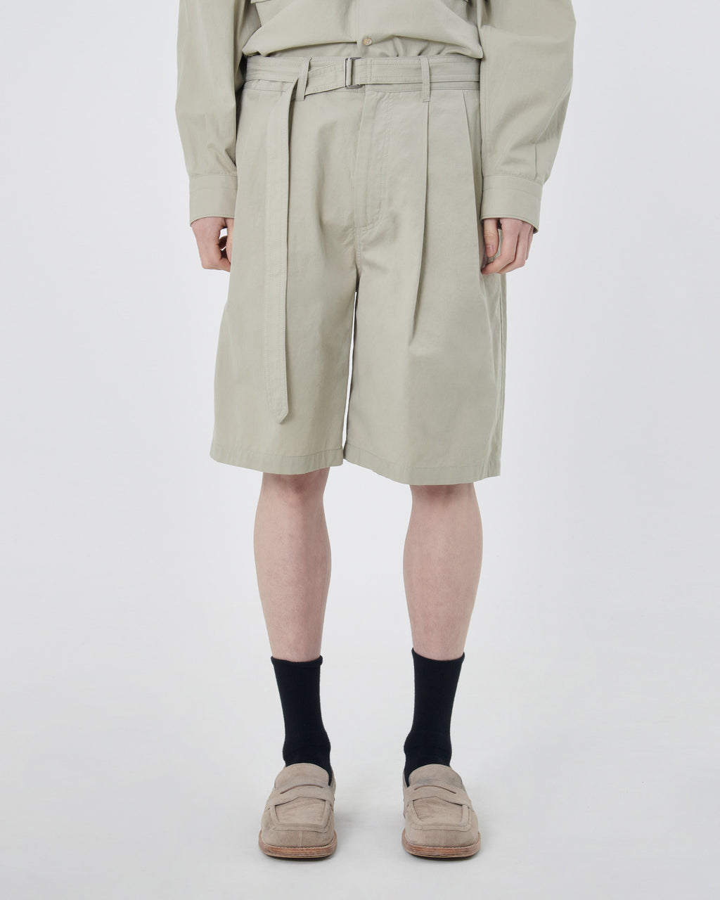 Brownyard - Belted Half Pants (Light Beige) product image 4 | TRAB K-Fashion Australia
