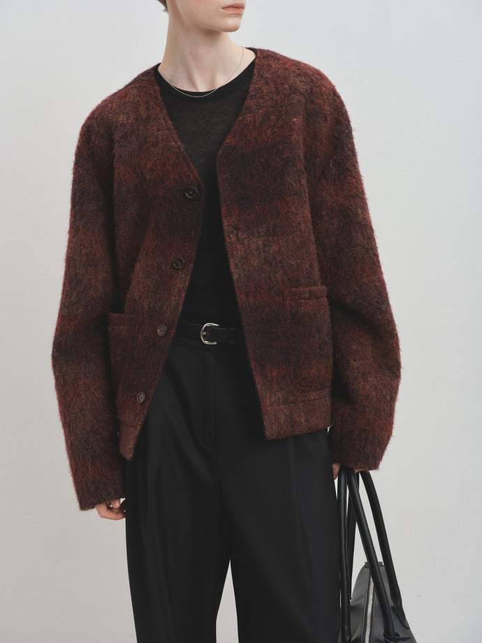 Tonywack - Mohair V-Neck Blouson Italian Fabric (Dark Red) product image 5 | TRAB K-Fashion Australia