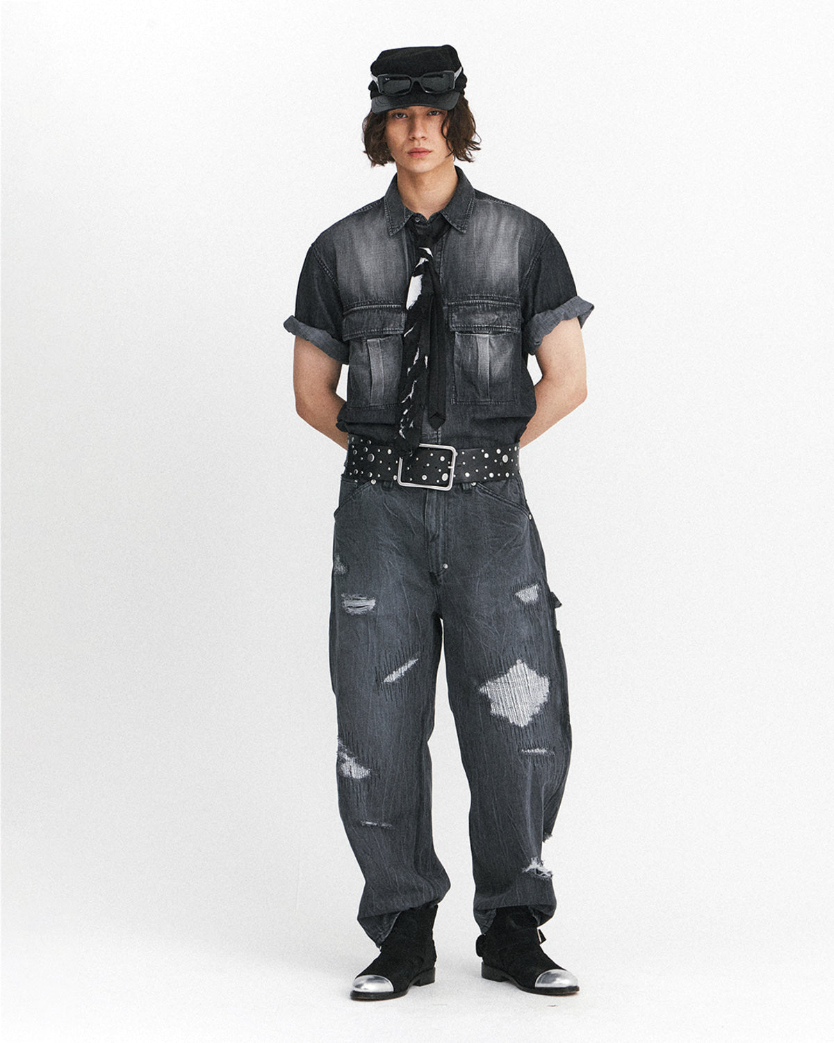 Eastlogue - Army Field Half Shirts (Black Denim) product image 1 | TRAB K-Fashion Australia
