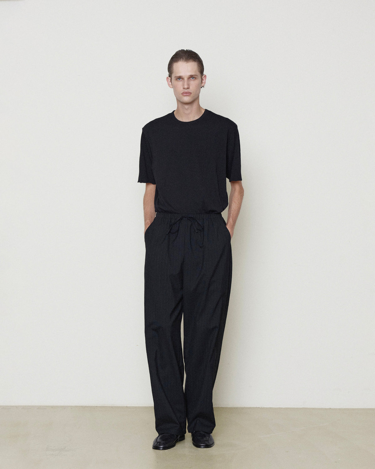 Brownyard - Wool Easy Pants (Black Stripe) product image 1 | TRAB K-Fashion Australia