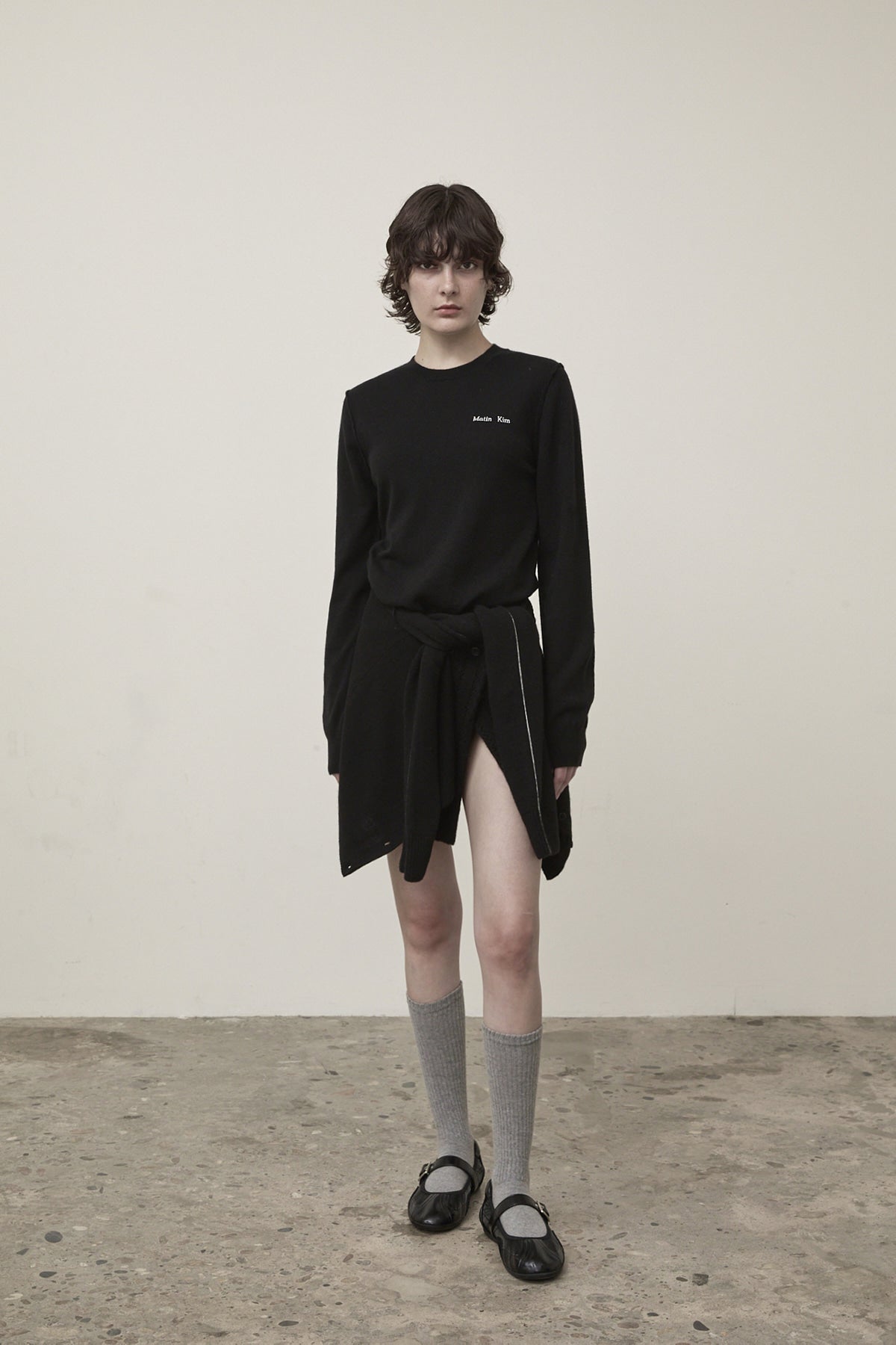 Matin Kim - Cashmere Blended Round Knit Pullover (Black) product image 11 | TRAB K-Fashion Australia