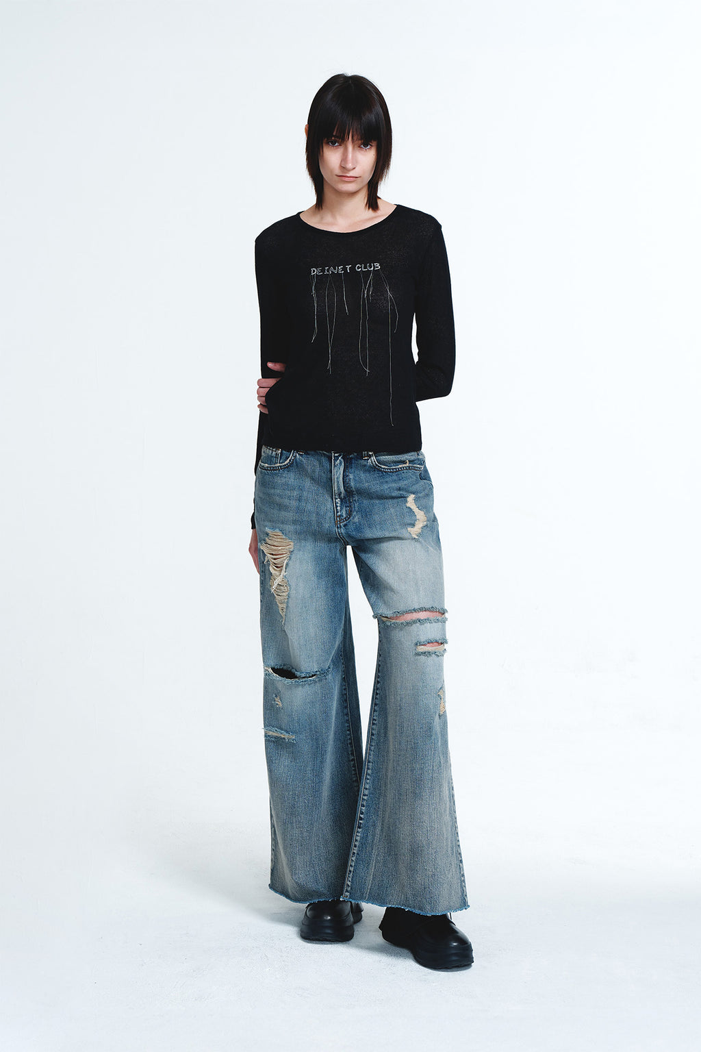 Deinet - Sheer Long Sleeve (Black) product image 4 | TRAB K-Fashion Australia