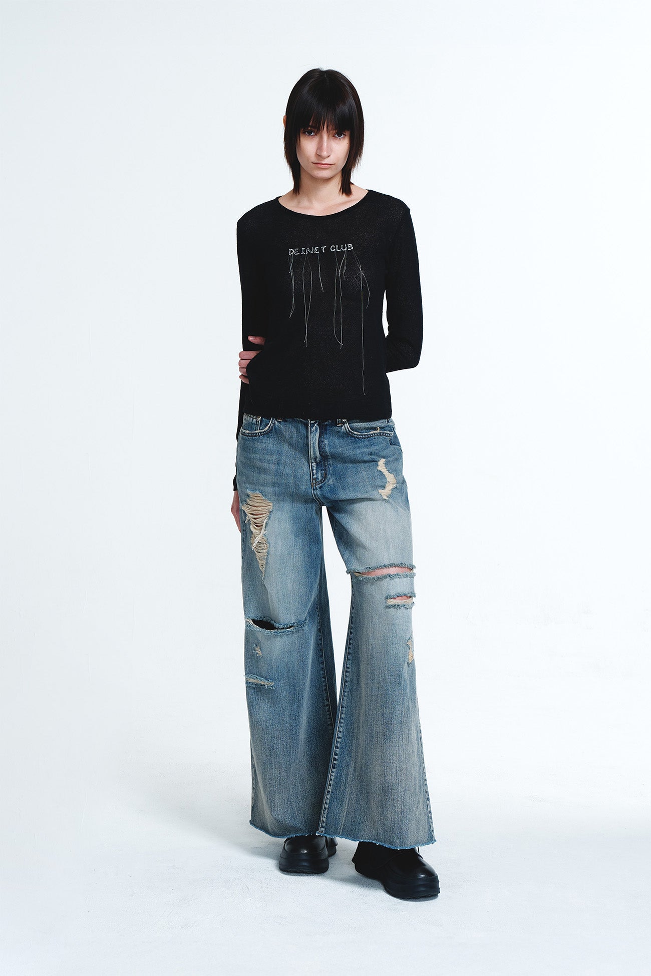 Deinet - Sheer Long Sleeve (Black) product image 4 | TRAB K-Fashion Australia
