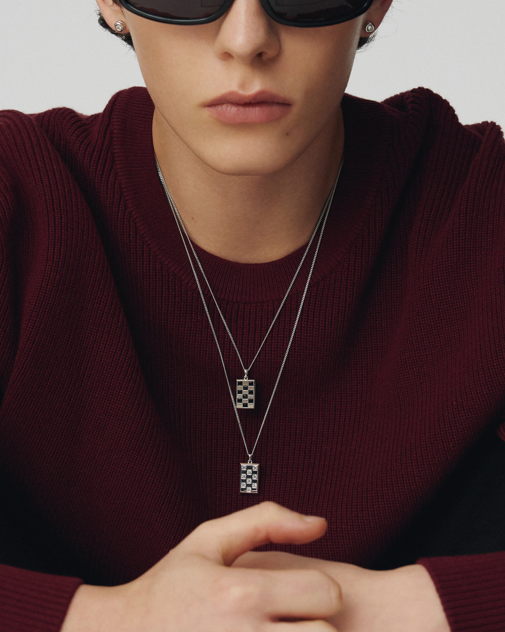 Numbering - Checkered Pendant Necklace #3732 product image 1 | TRAB K-Fashion Australia
