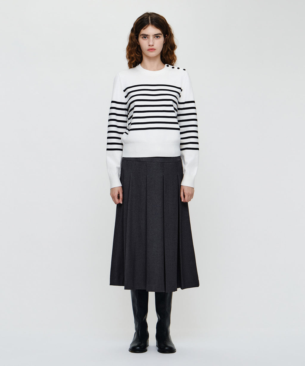 Marithe & Francois Girbaud - Belted Pleats Midi Skirt (Charcoal) product image 3 | TRAB K-Fashion Australia
