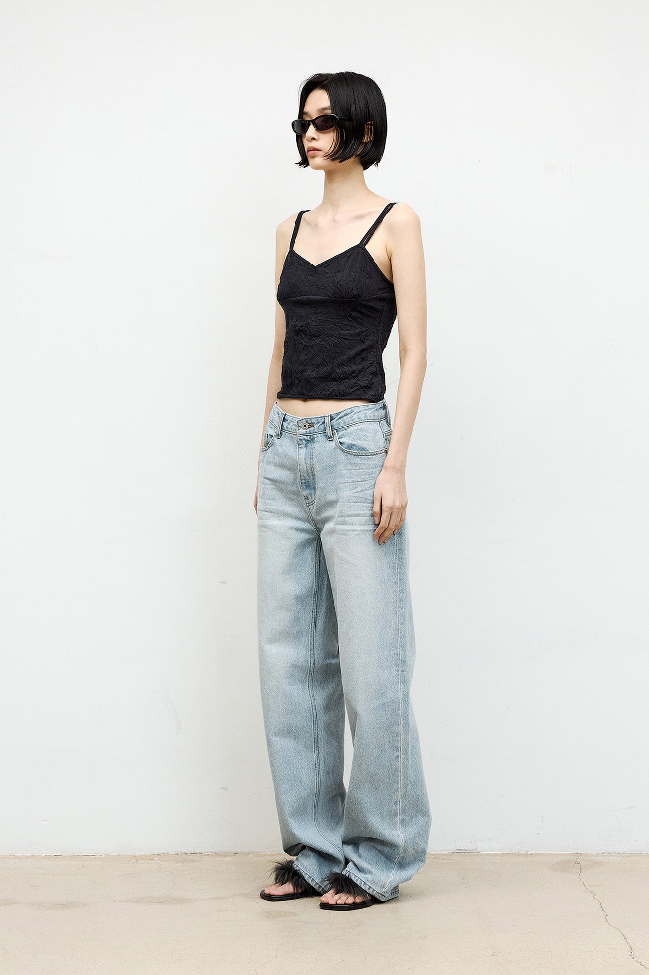 Coor - Crinkle Double Strap Sleeveless (Black) product image 3 | TRAB K-Fashion Australia