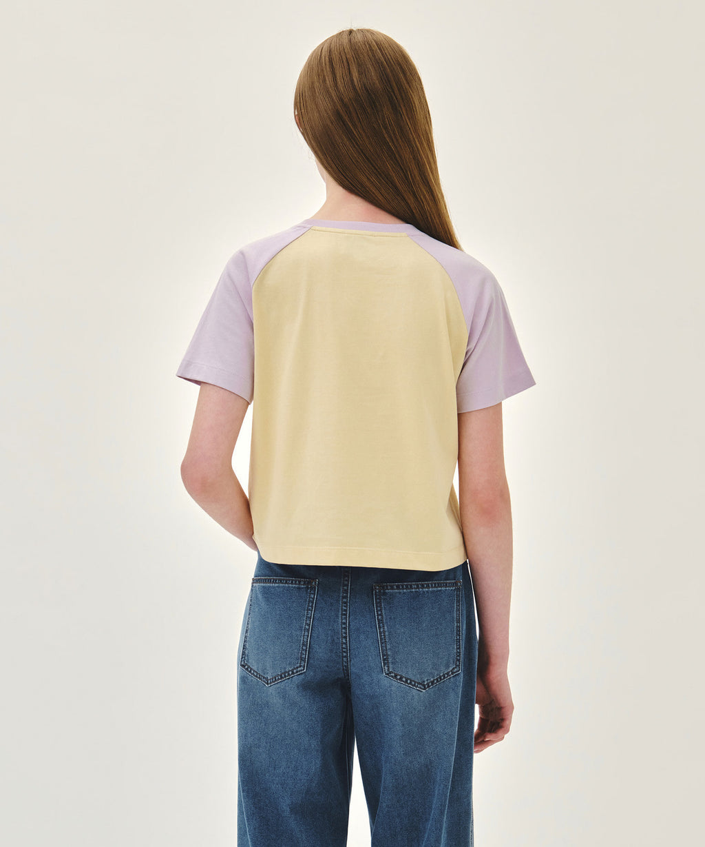 Marithe & Francois Girbaud - Small Regular Logo Raglan Crop Tee (Light Purple) product image 3 | TRAB K-Fashion Australia