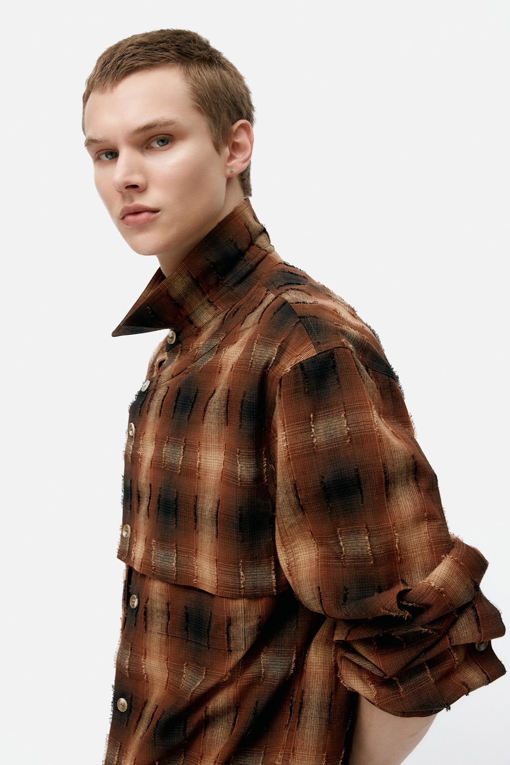 Andersson Bell - Check Layered Shirts (Brown) product image 5 | TRAB K-Fashion Australia