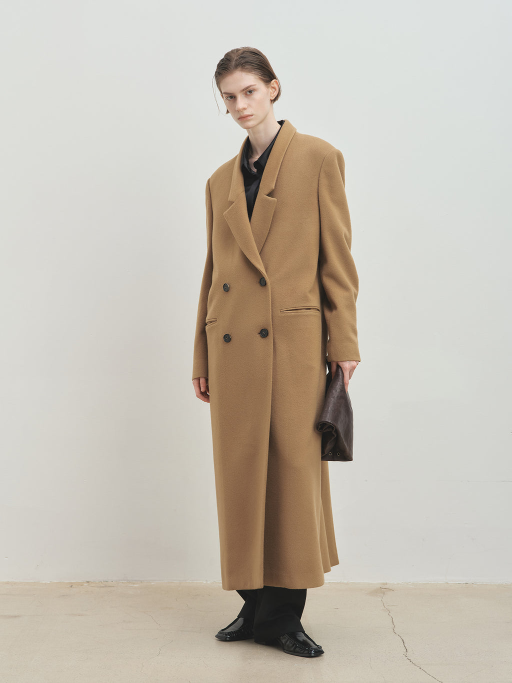 Tonywack - Tailored Double-Breasted Maxi Coat (Royale Beige) product image 4 | TRAB K-Fashion Australia