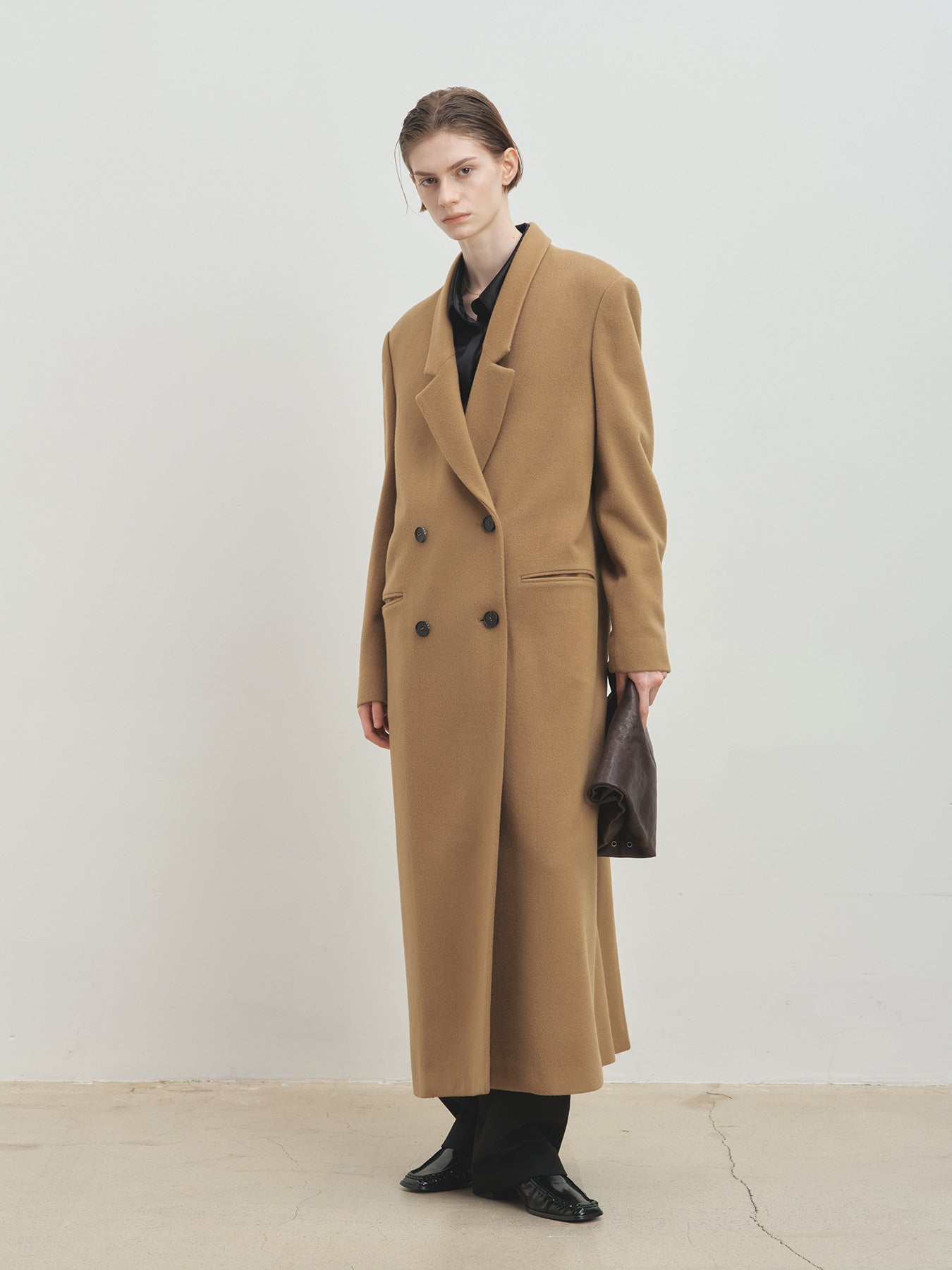 Tonywack - Tailored Double-Breasted Maxi Coat (Royale Beige) product image 4 | TRAB K-Fashion Australia