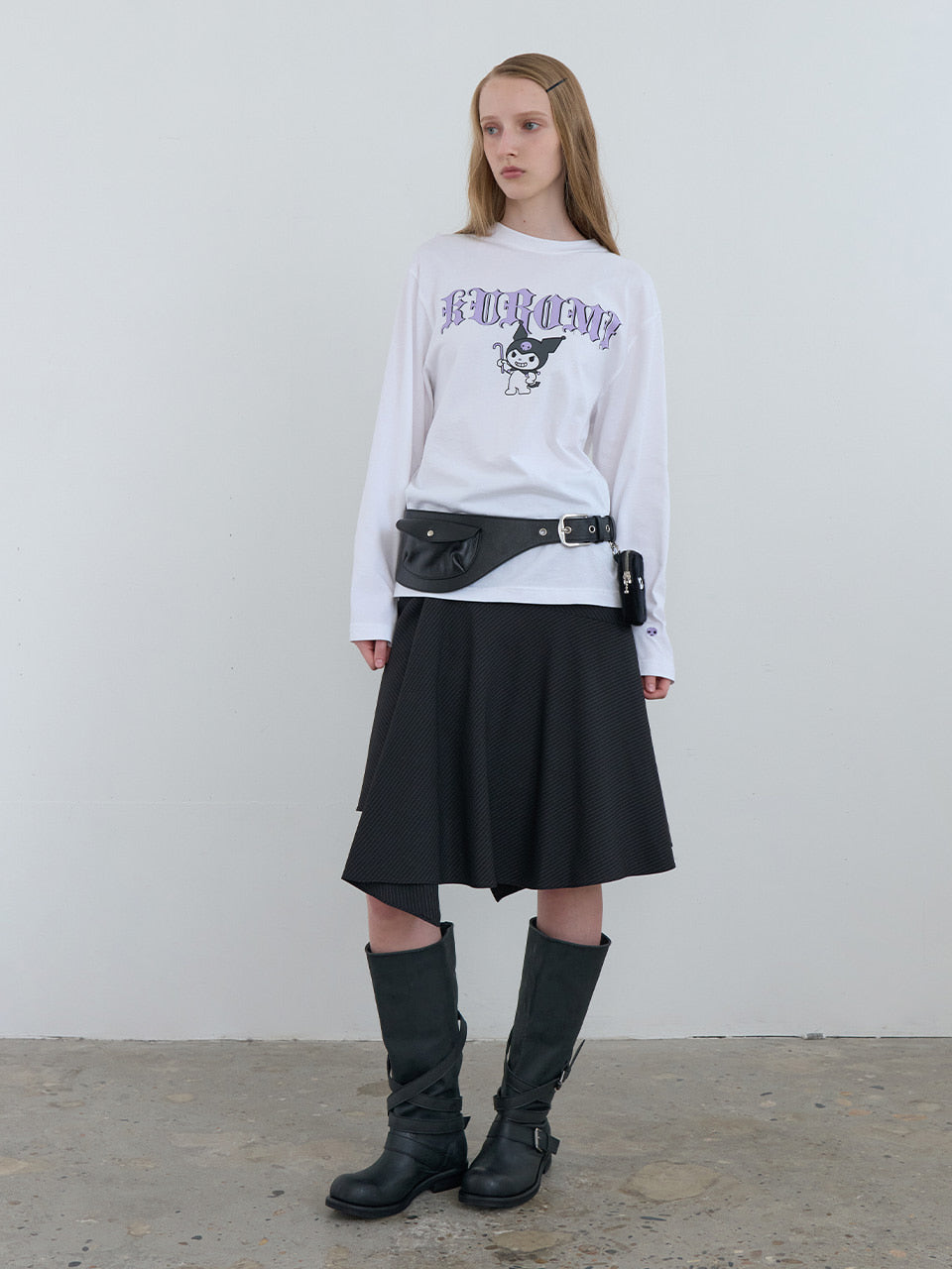 Kijun - Baddie Kuromi Long Sleeve Tee (Off-White) product image 5 | TRAB K-Fashion Australia