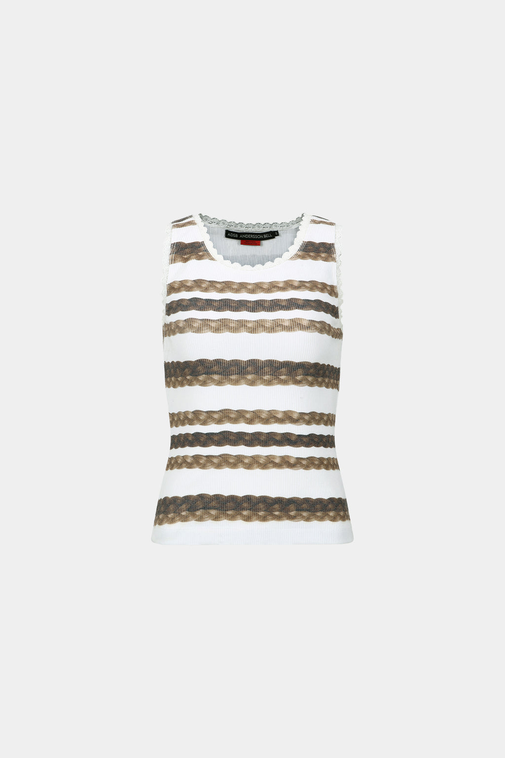 Andersson Bell - Hair Braid Stripe Tank Top (White) product image 9 | TRAB K-Fashion Australia