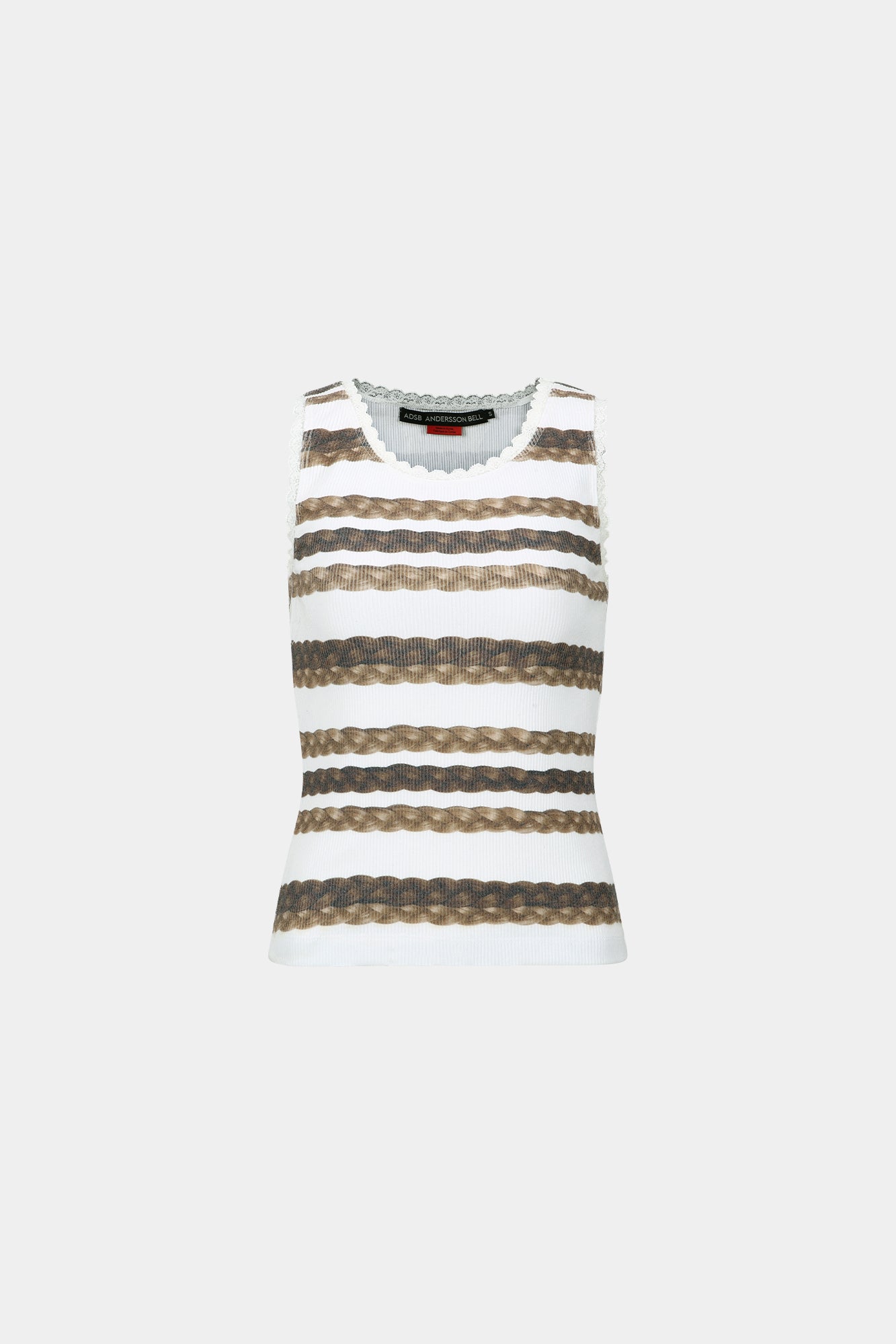 Andersson Bell - Hair Braid Stripe Tank Top (White) product image 9 | TRAB K-Fashion Australia