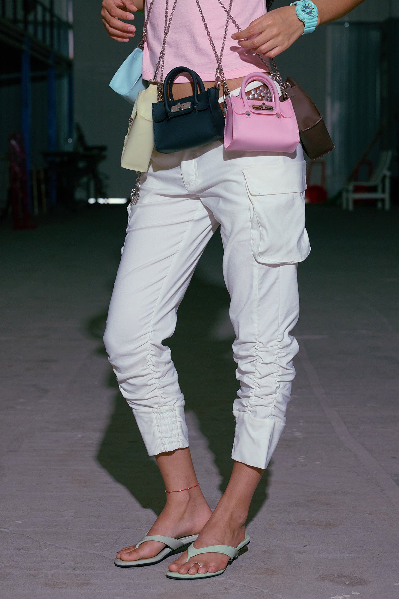 Deinet - Cargo Capri Pants (White) product image 8 | TRAB K-Fashion Australia