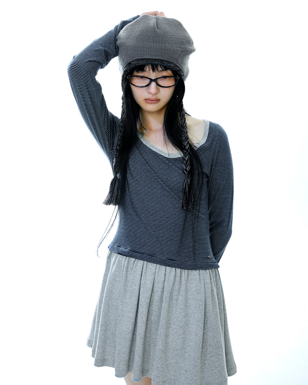 Coyseio - Coy Stripe Dress (Navy) product image 3 | TRAB K-Fashion Australia