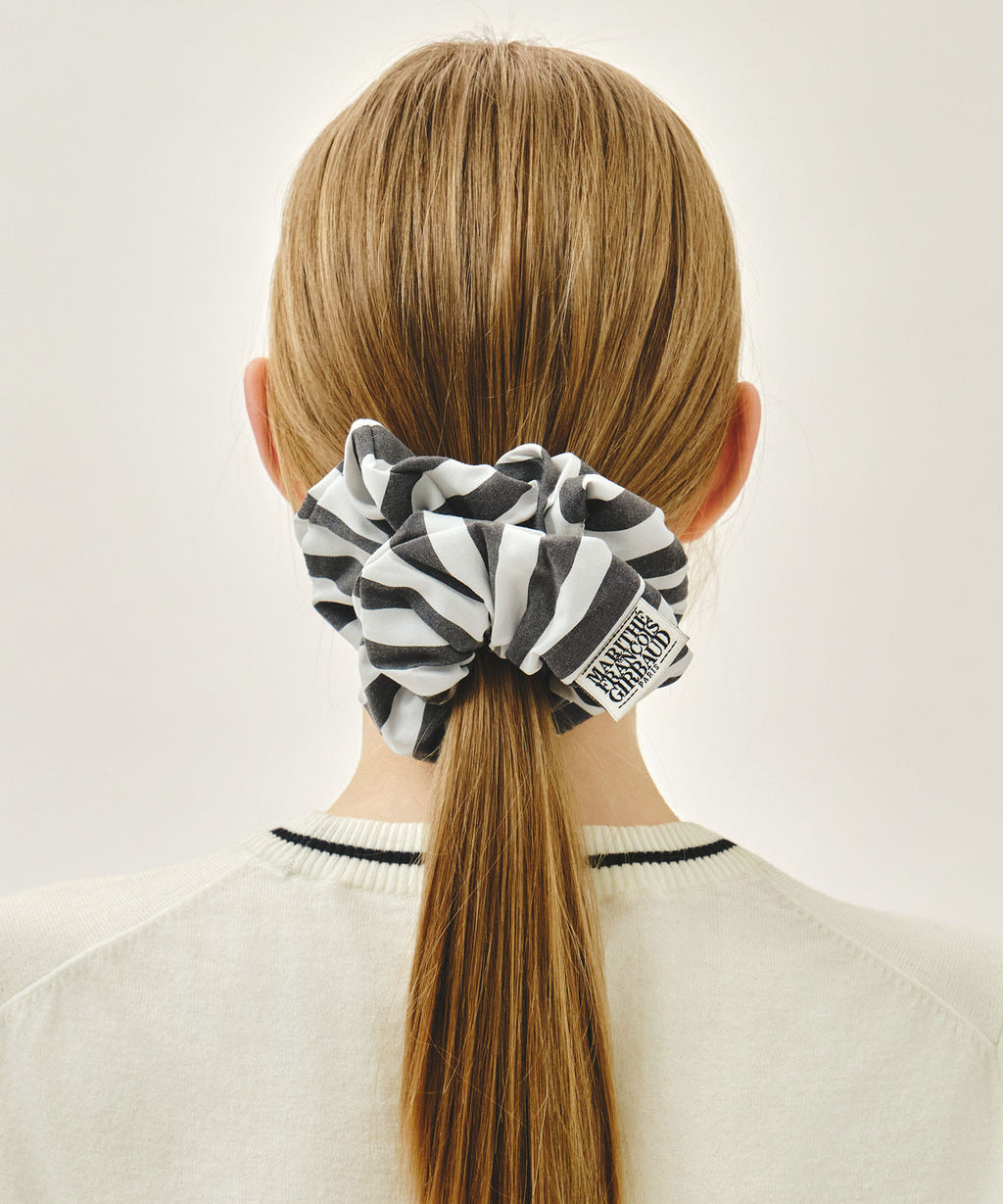 Marithe & Francois Girbaud - Classic Logo Stripe Hair Scrunchie (Black) product image 4 | TRAB K-Fashion Australia