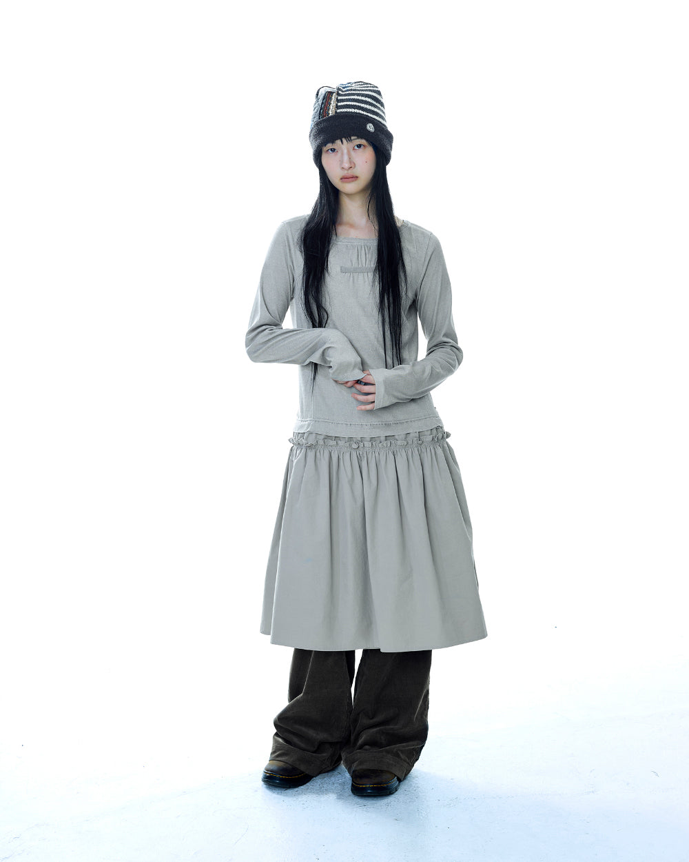 Coyseio - 2way Shirring One Piece (Light Khaki) product image 9 | TRAB K-Fashion Australia