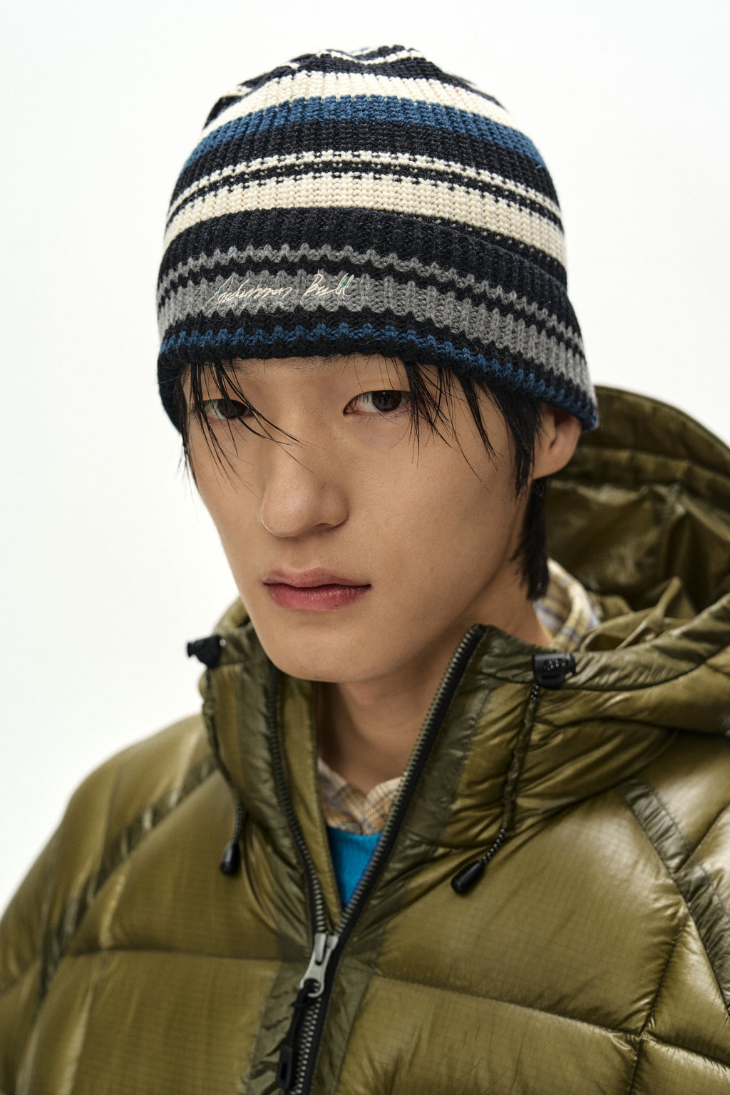 Andersson Bell - Unisex Multi Stripe Beanie (Black/Ecru) product image 3 | TRAB K-Fashion Australia